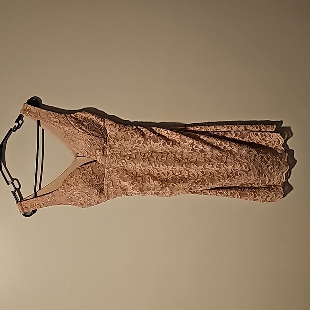 Medium Tan Sparkle Prom Dress
